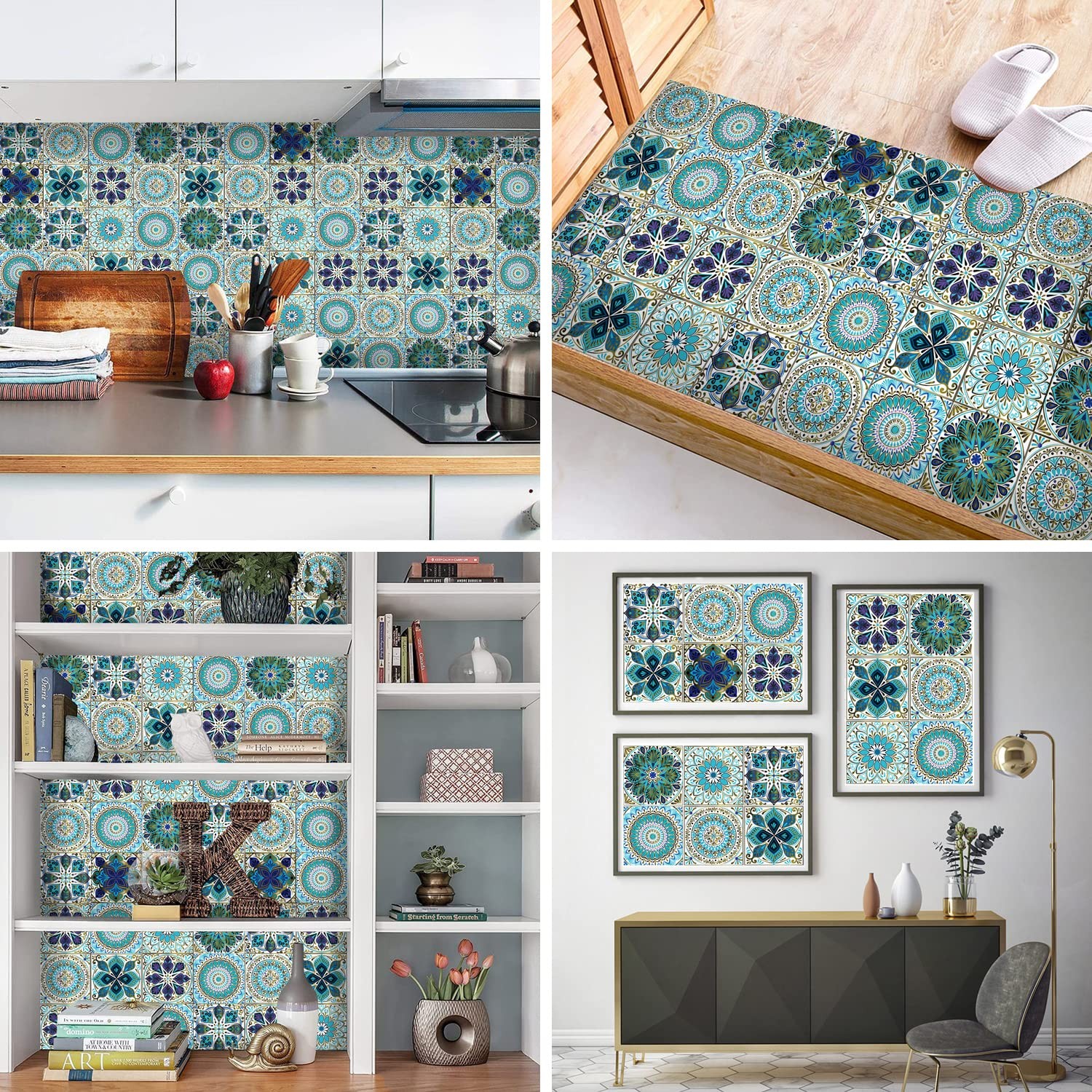 24Pcs Peel and Stick Tile Stickers, 4×4 Bathroom & Kitchen Backsplash Tile De…