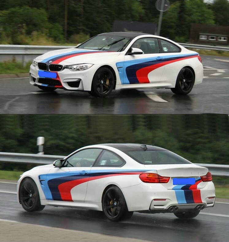 Graphics Tricolor M Performance Sticker For BMW M4 M5 Racing Stripe Bumper Decal