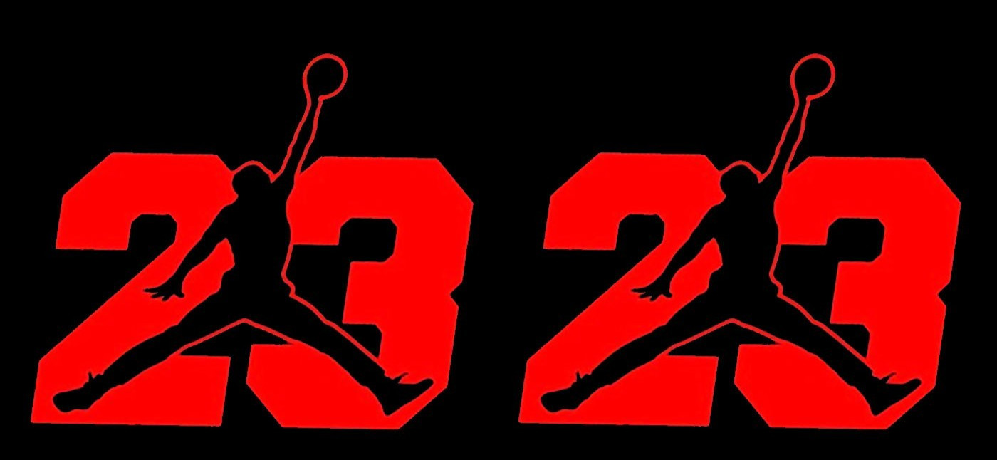 Jordan Jumpman #23 – Two 5" Vinyl Decal Vehicles Windows -Color Options