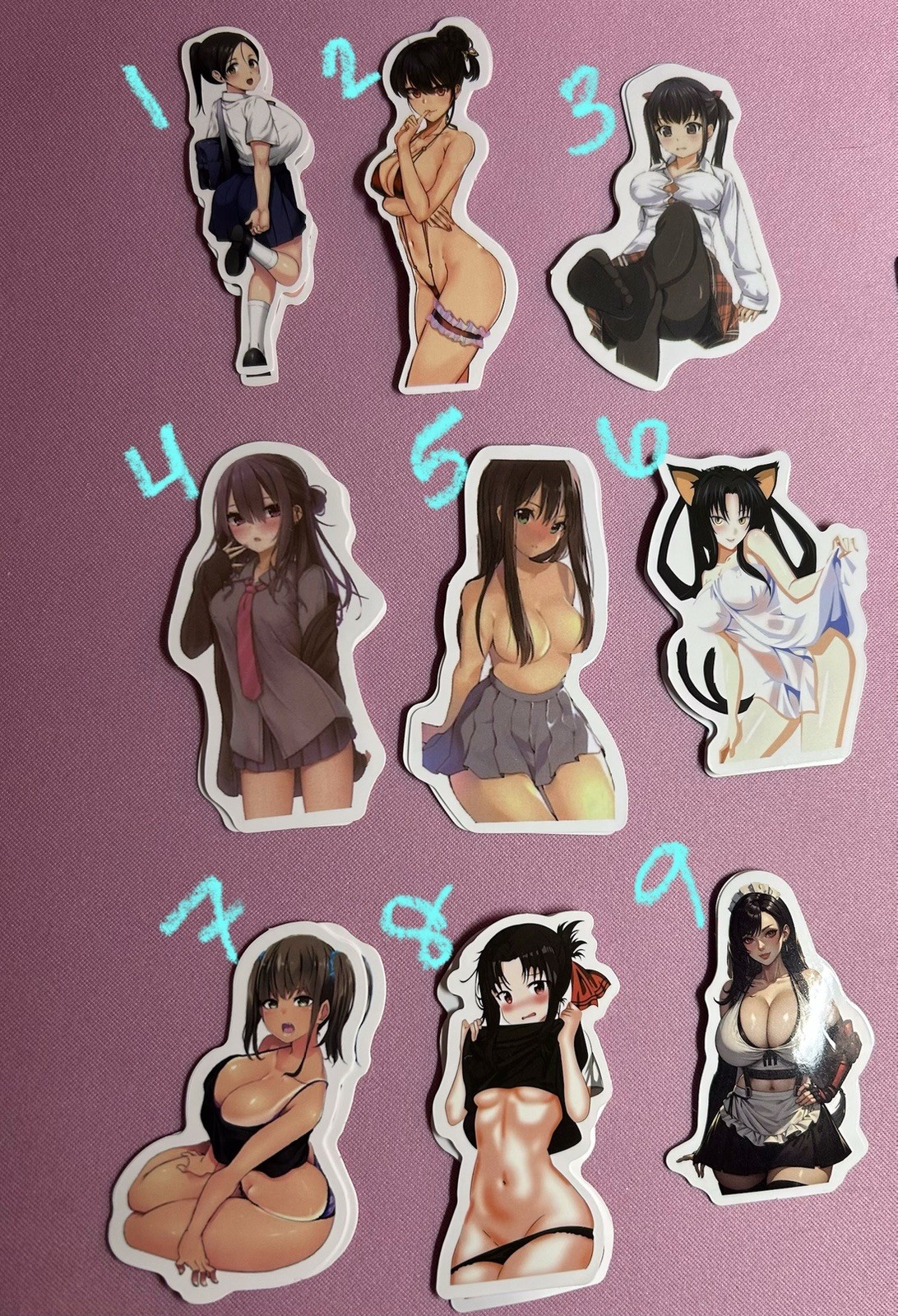 waifu lewd sexy girl stickers – V
