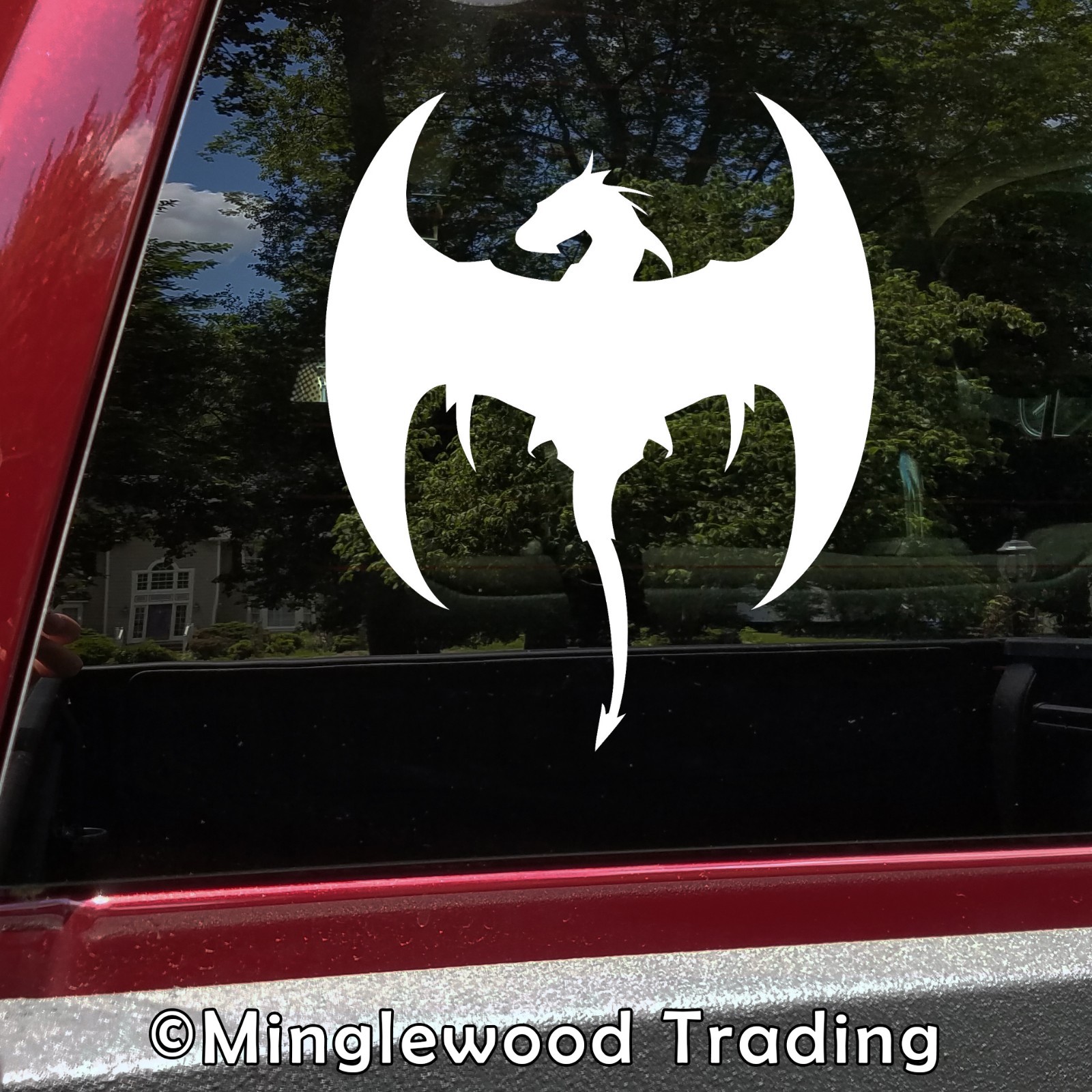 Flyng Dragon Vinyl Decal V4 | Wyvern Fantasy Flying Serpent | Die Cut Sticker