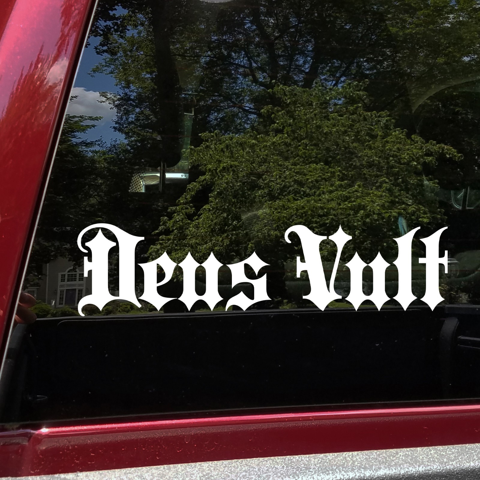 Deus Vult God Wills It Medieval Script Sticker Decal Vinyl Christianity Roman