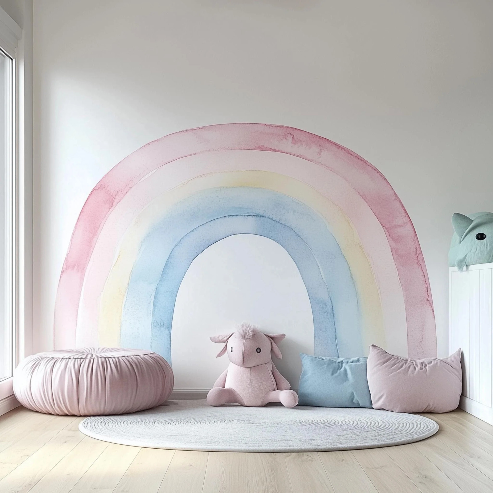 Pastel Rainbow Wall Decal | Watercolor Rainbow Nursery Sticker
