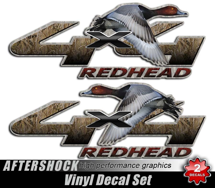 Redhead Duck 4×4 Truck Sticker Waterfowl Hunting Camouflage Decal Set for Ford