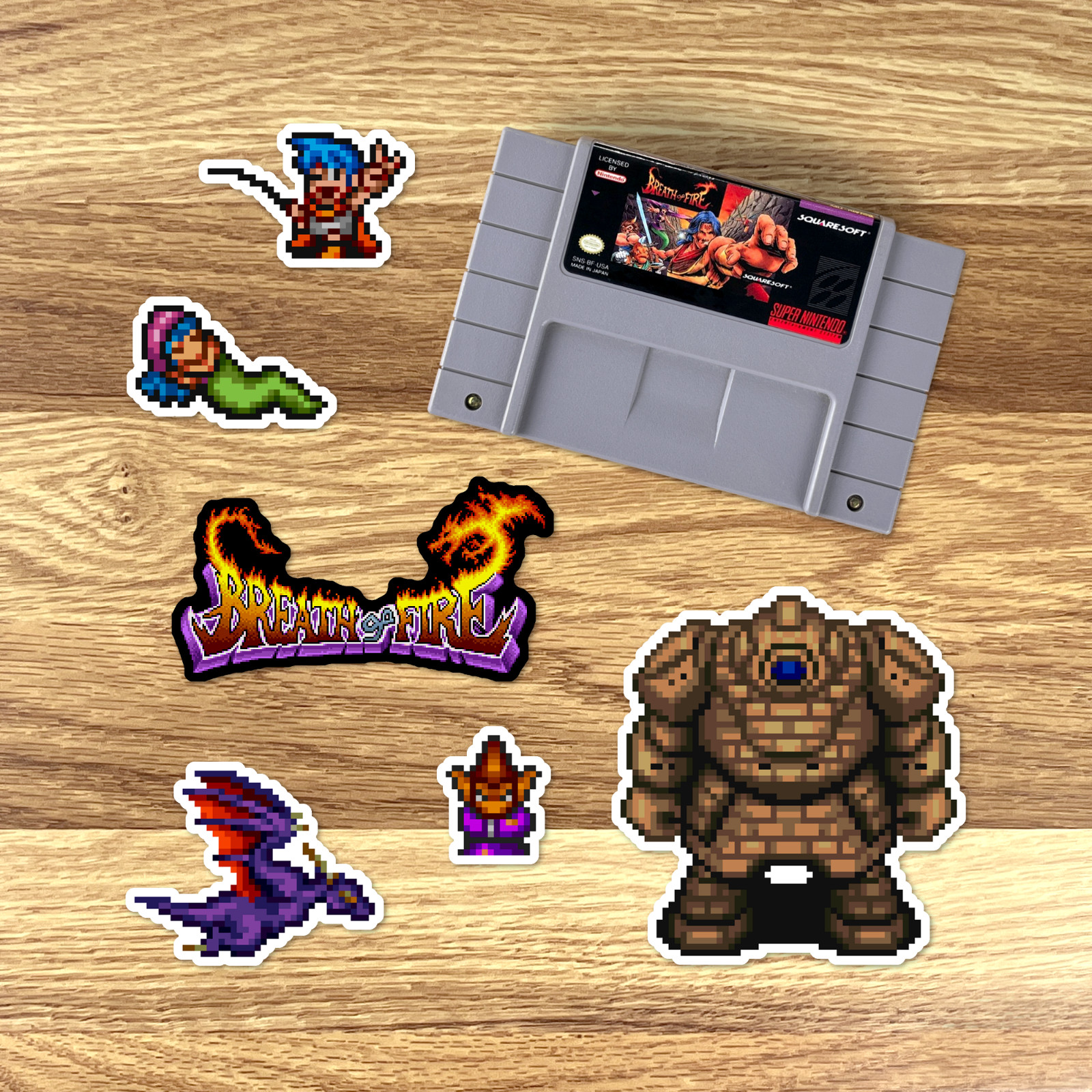 Breath of Fire Stickers BOF Super Nintendo SNES Pixel Art 45 Sticker Pack