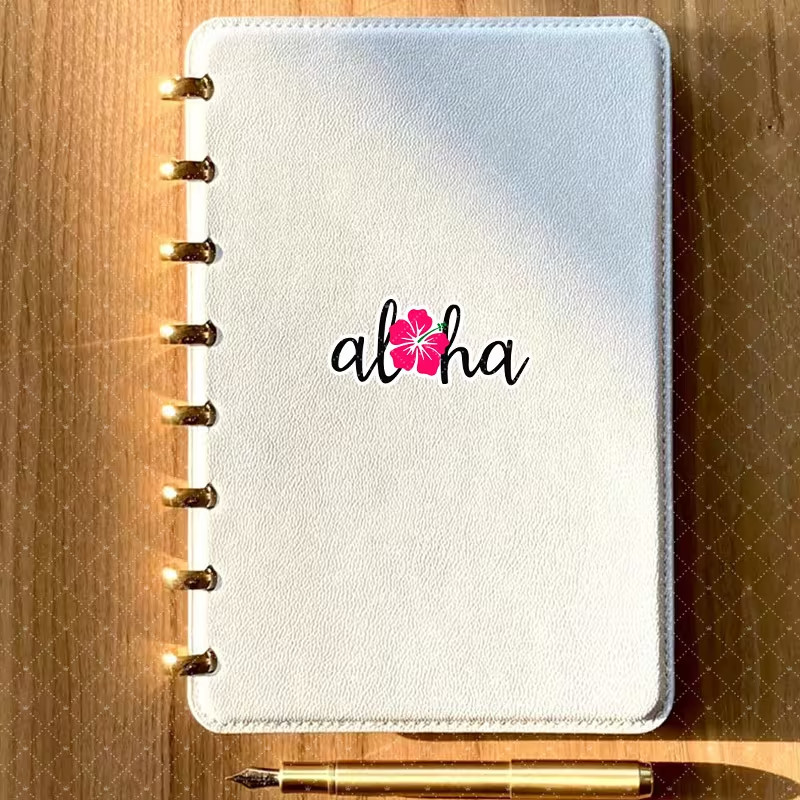Aloha Hibiscus Floral Vinyl Decal, Matte Self-Adhesive Sticker Vibrant Design