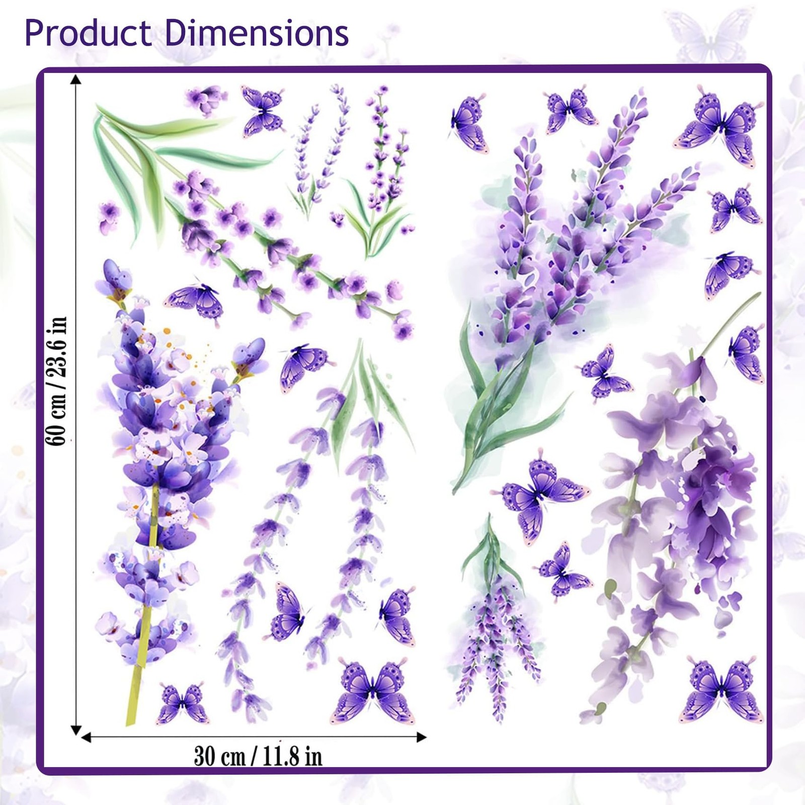 Removable Purple Lavender Wall Decals Purple Flowers Butterfly Wall Stickers …