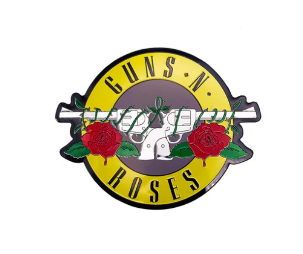 GUNS N ROSES – CLASSIC LOGO – METALLIC STICKER – 6 x 1.5 – BRAND NEW 8645