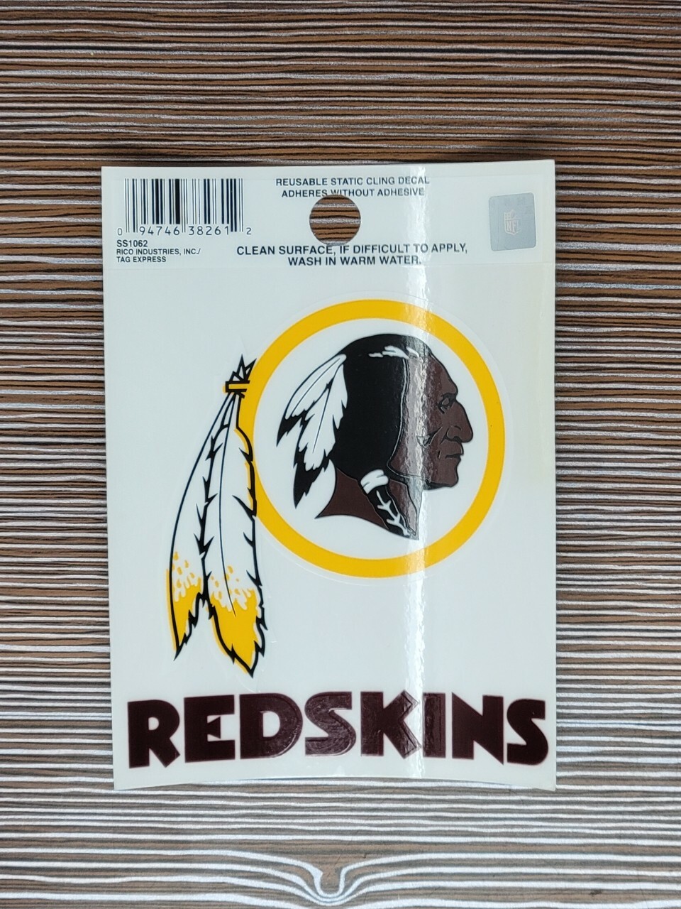 Washington Redskins Small Static-Cling Window Decal Sticker – Approx 3" x 4"