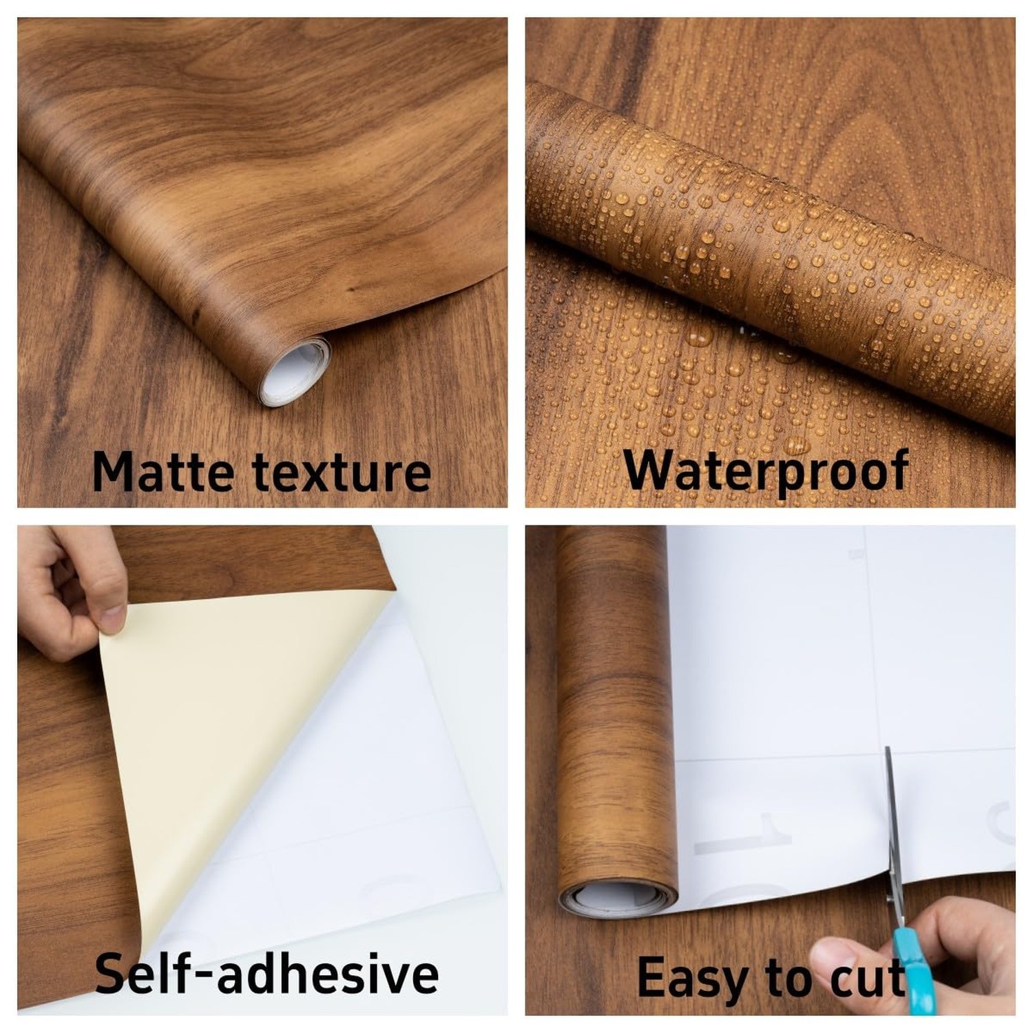 Decoroom Wood Contact Paper Peel and Stick, Thicken Vintage Wood Grain Contac…