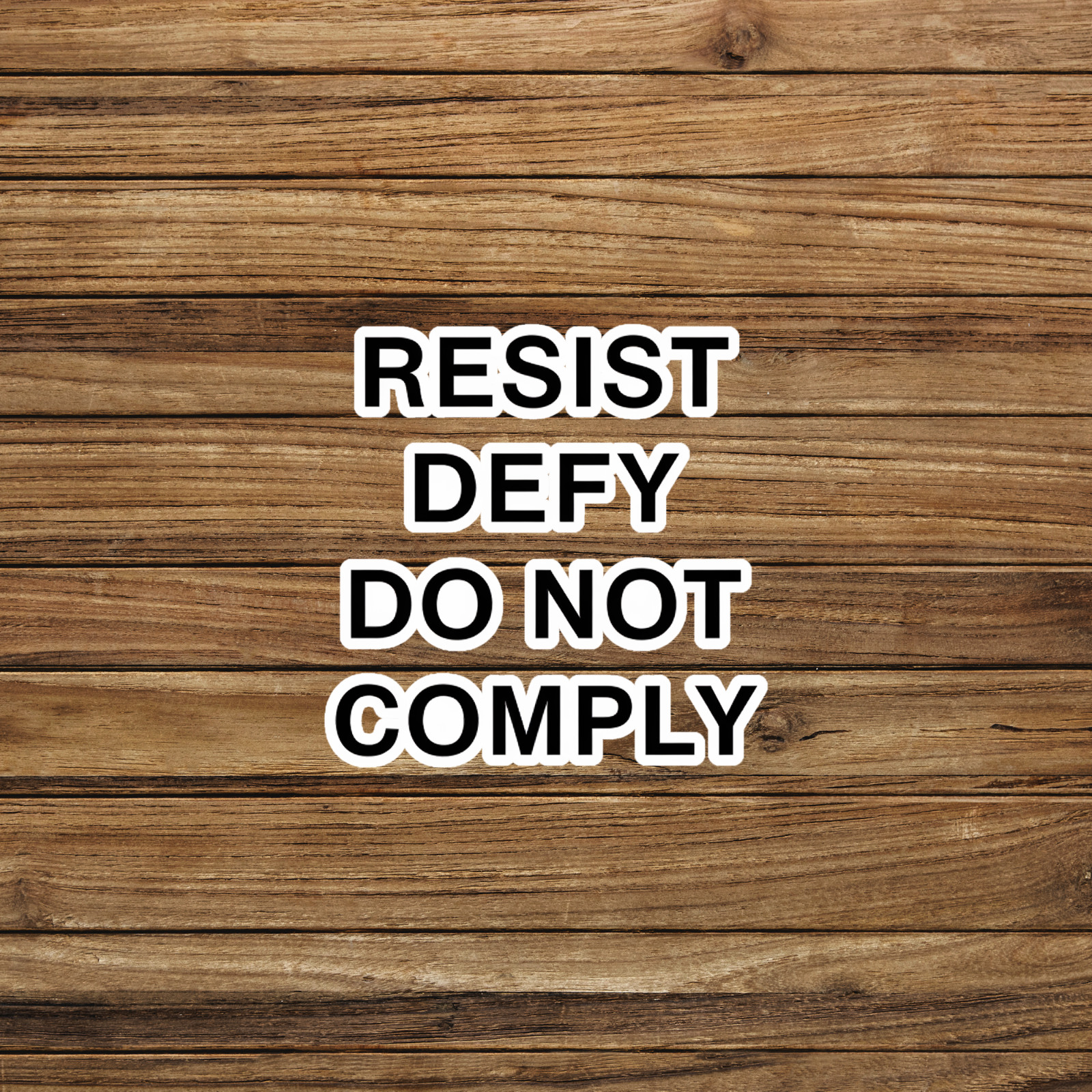 Resist Defy Do Not Comply Motivational Political Protest Sticker Decal #1655
