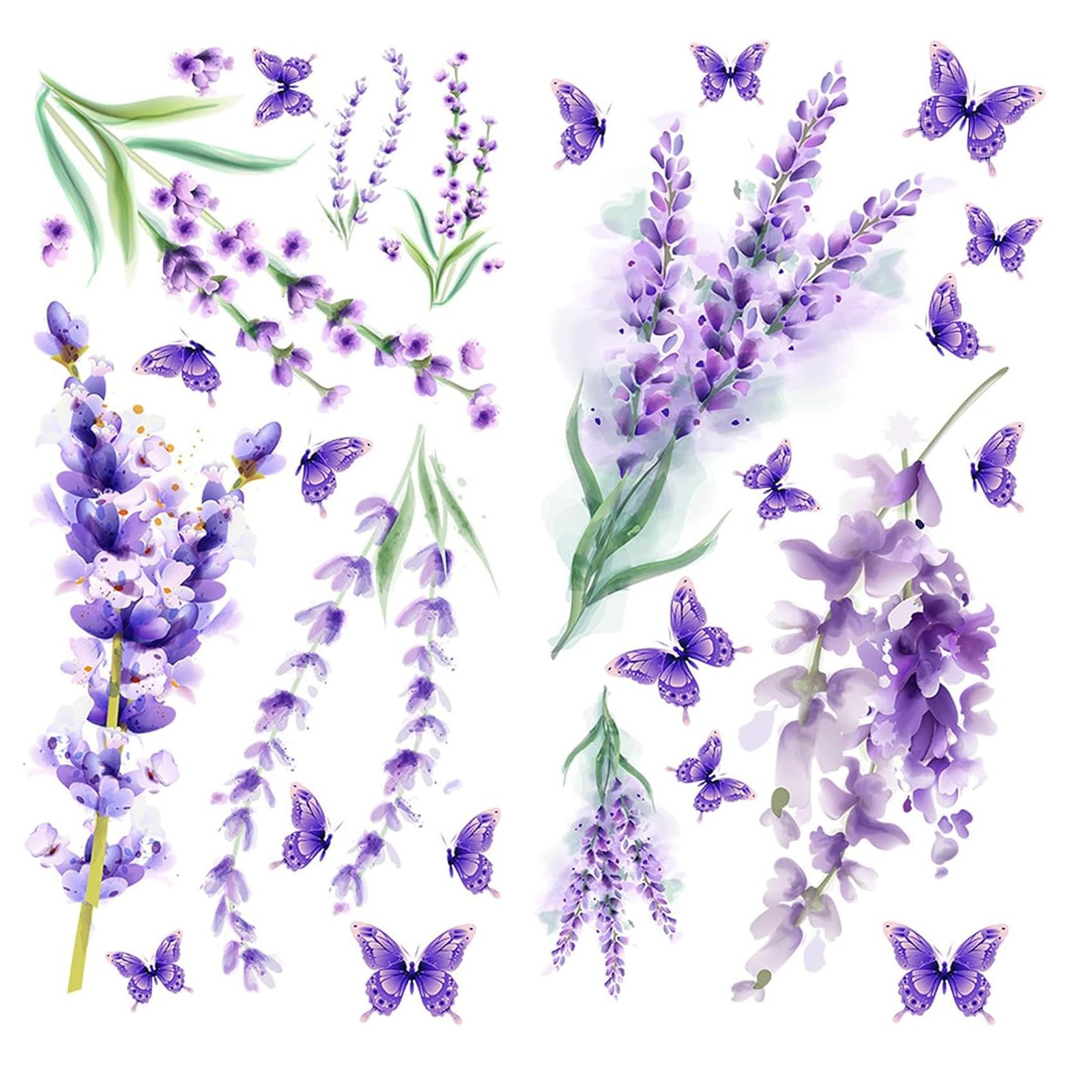 Removable Purple Lavender Wall Decals Purple Flowers Butterfly Wall Stickers …