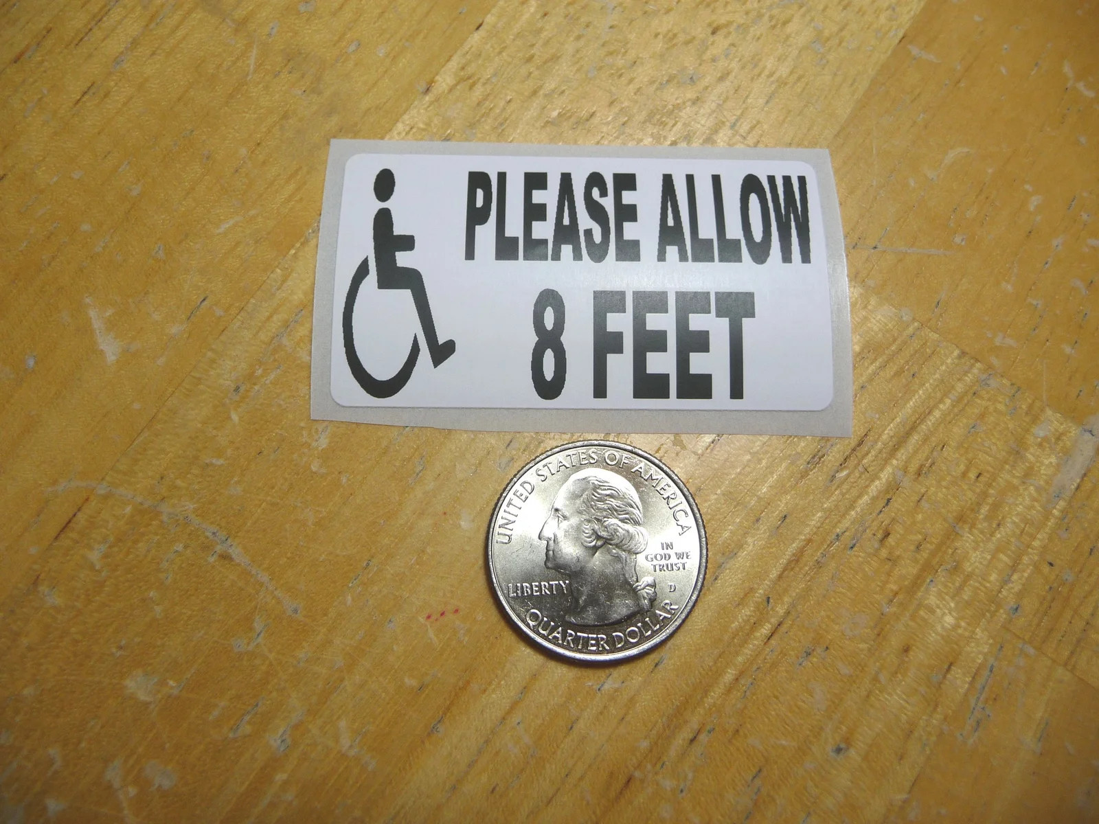 PLEASE ALLOW 8 FEET STICKER DECAL 1 – 50 BULK PACK DOOR