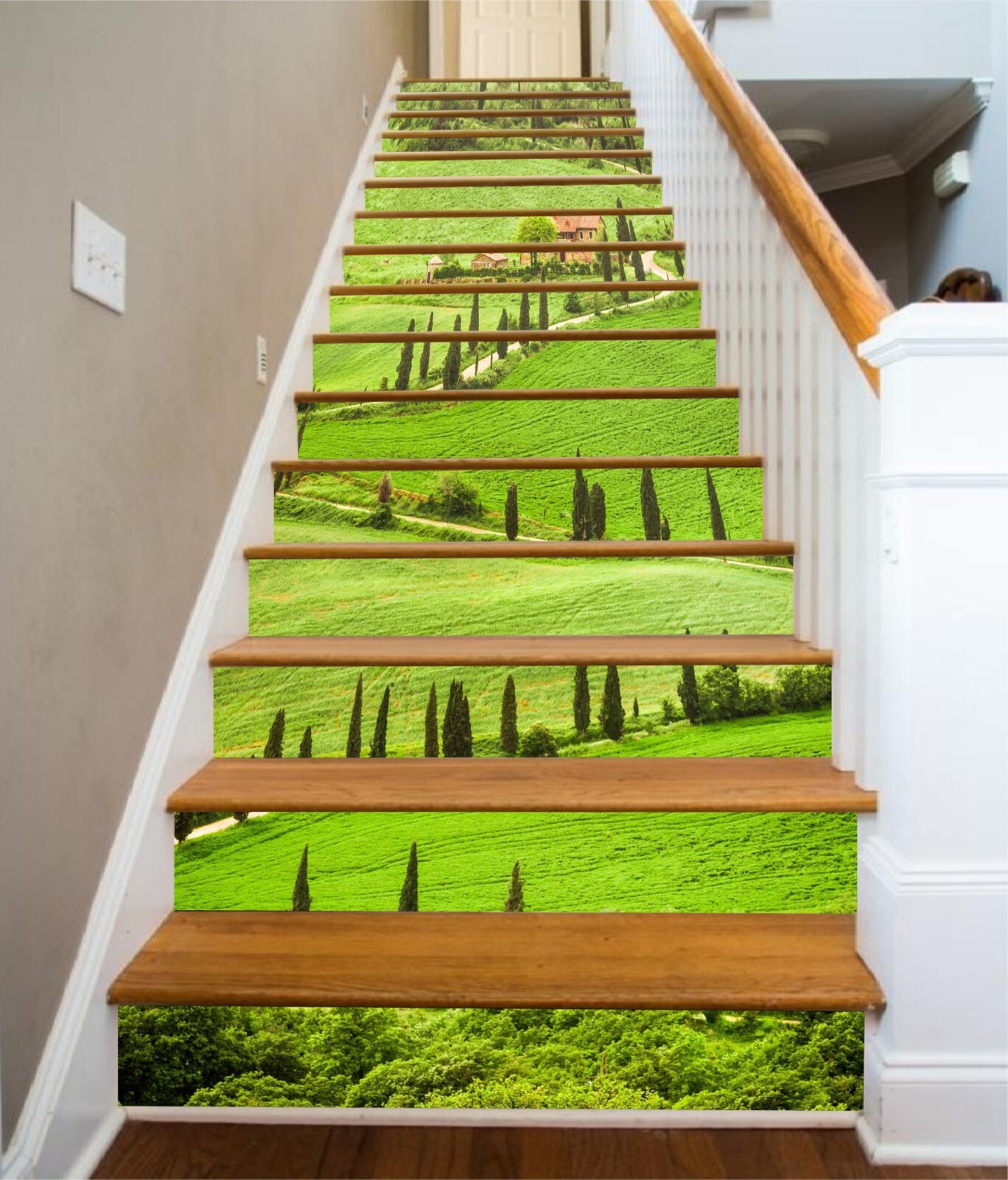 3D Green Lawn 449 Stair Risers Decoration Photo Mural Vinyl Decal Wallpaper