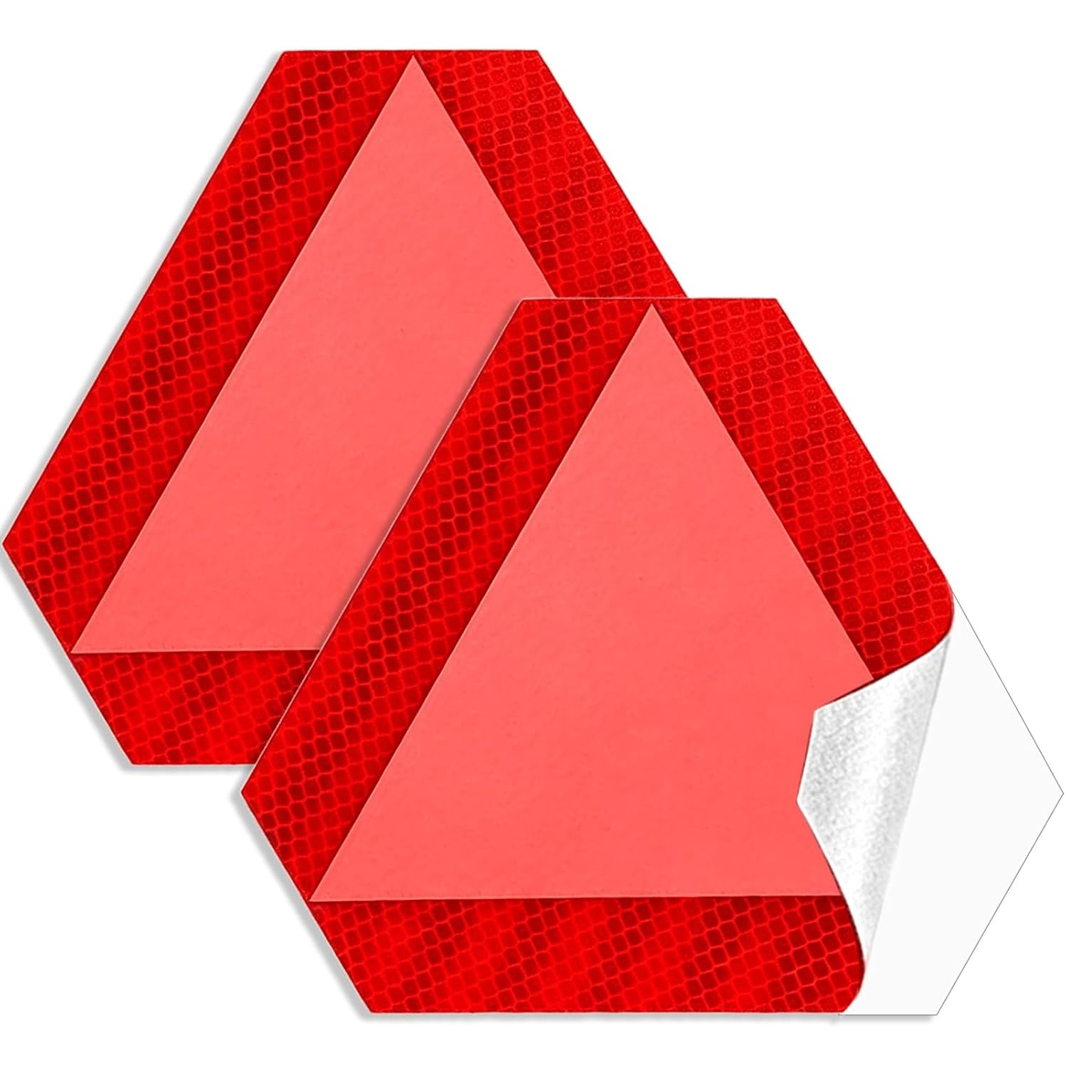 Reflective Slow Moving Vehicle Triangle Stickers 7" x 8" 2 Pcs Warning