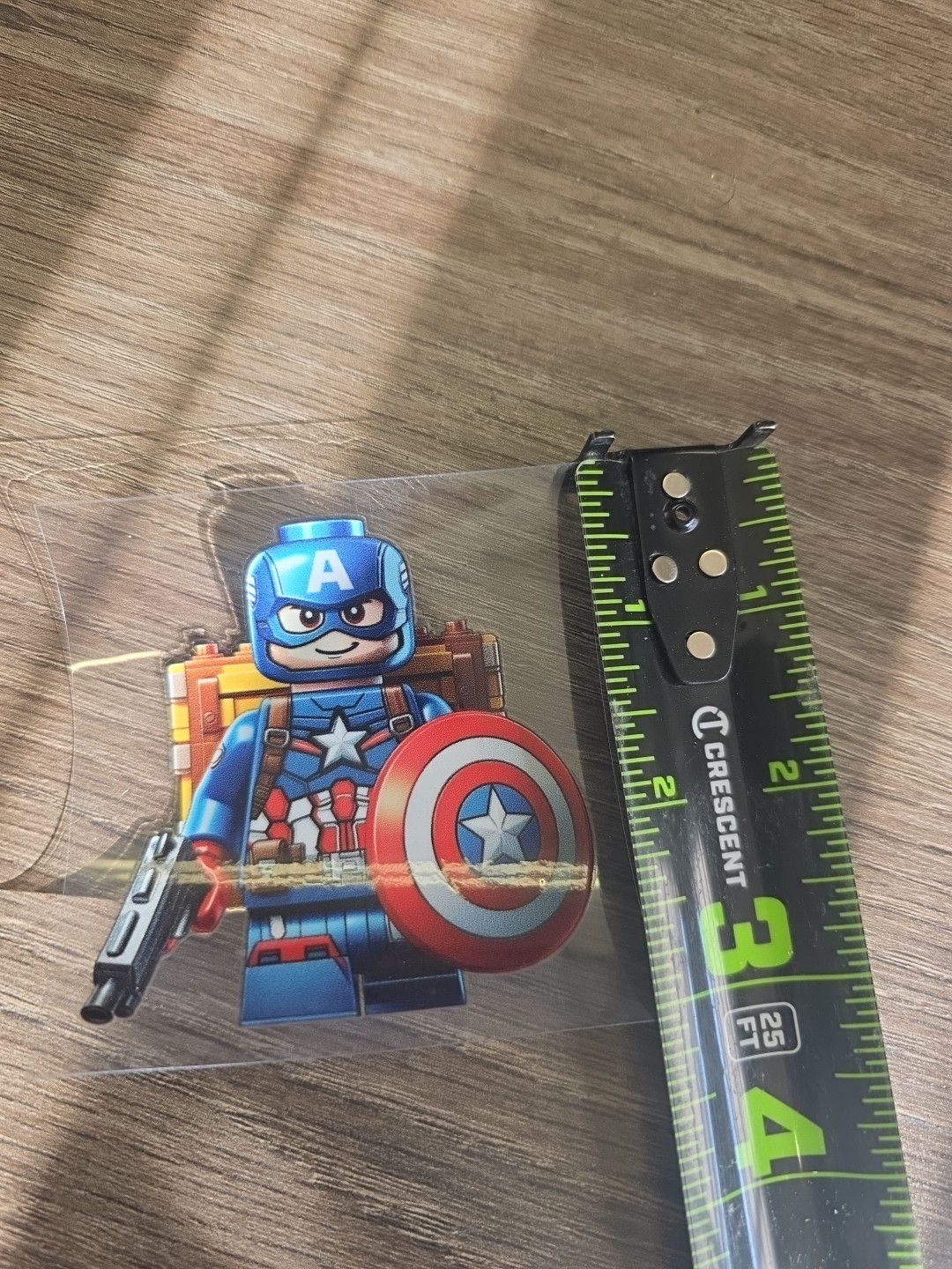 Lego Captain America Figurine UVDTF Decal Made In USA Waterproof