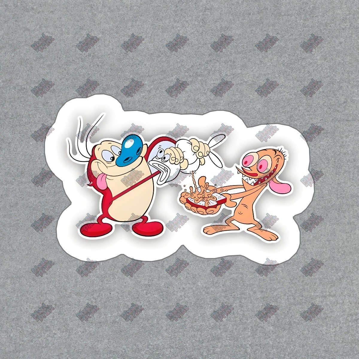 Ren & Stimpy Vinyl Sticker Decal Fun Cartoon Characters for Kids & #760801
