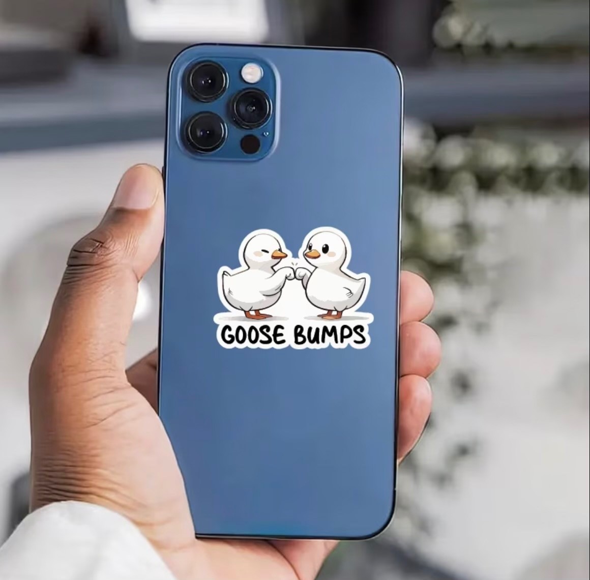 1 PC – Glossy Goose Bumps Funny Cute Fist Laptop Travel Luggage Cup Bottle Book