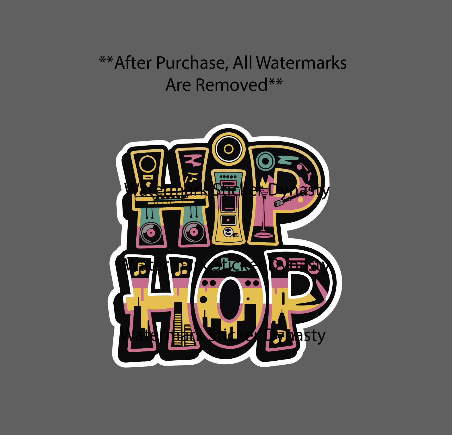 Hip Hop Sticker Waterproof Decal Music Culture Rap City Retro Vintage Gift NEW
