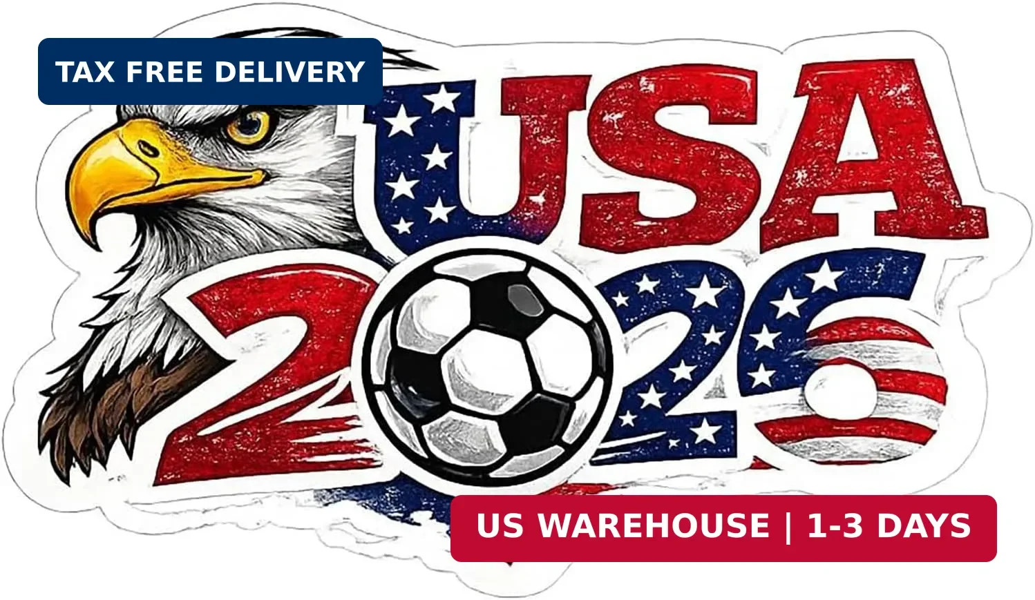 USA World Cup Car Decal 2026, Vinyl Waterproof Soccer Stickers, for Car, Window,
