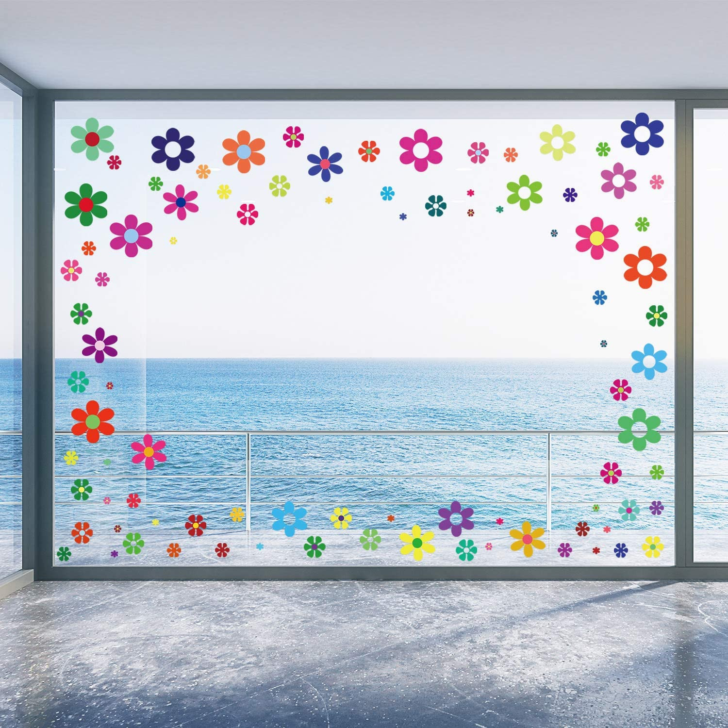 12 Sheets Daisy Stickers Flower Car Decals Self Adhesive Vinyl Retro Butterfly F