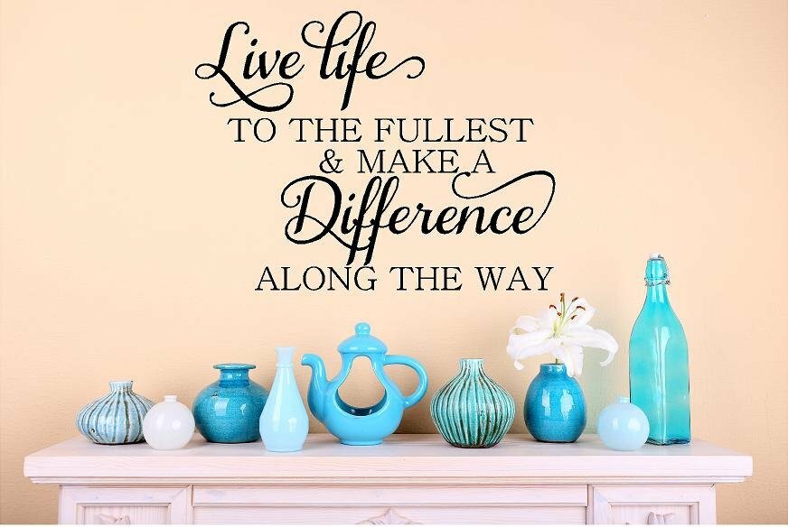 LIVE LIFE TO THE FULLEST Quote Wall Art Decal Words Lettering Home Decor