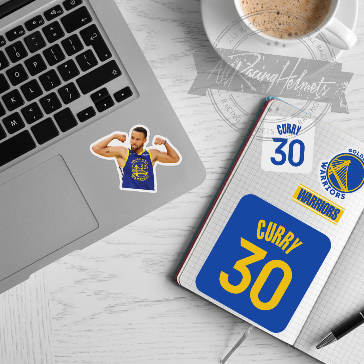 Golden State Warriors NBA Basketball #30 Curry A4 Printed Vinyl Decal Stickers