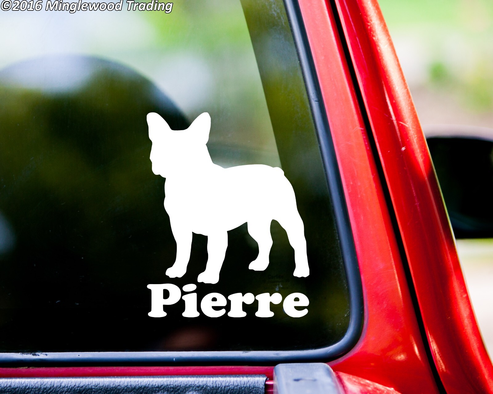 French Bulldog with Personalized Name Vinyl Decal | Frenchy Dog Puppy Sticker |