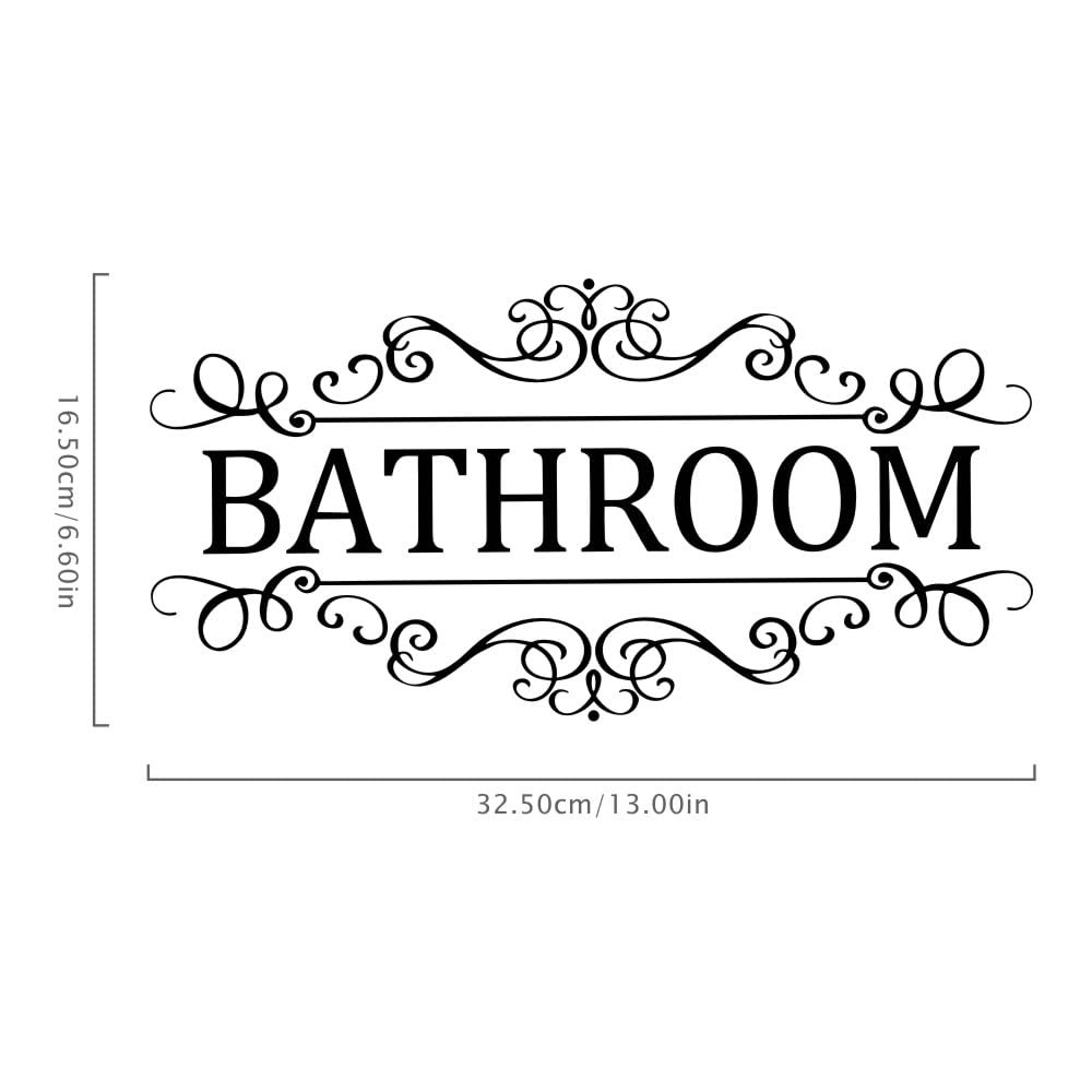 DIY Removable Bathroom Sign Door Decal Accessories Wall Sticker Home Decor Ba…
