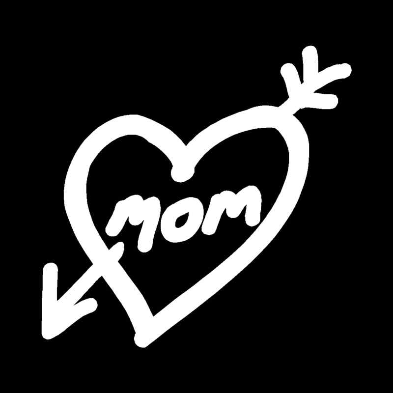 MOM HEART Vinyl Decal 5" x 5" (11 Colors) SD