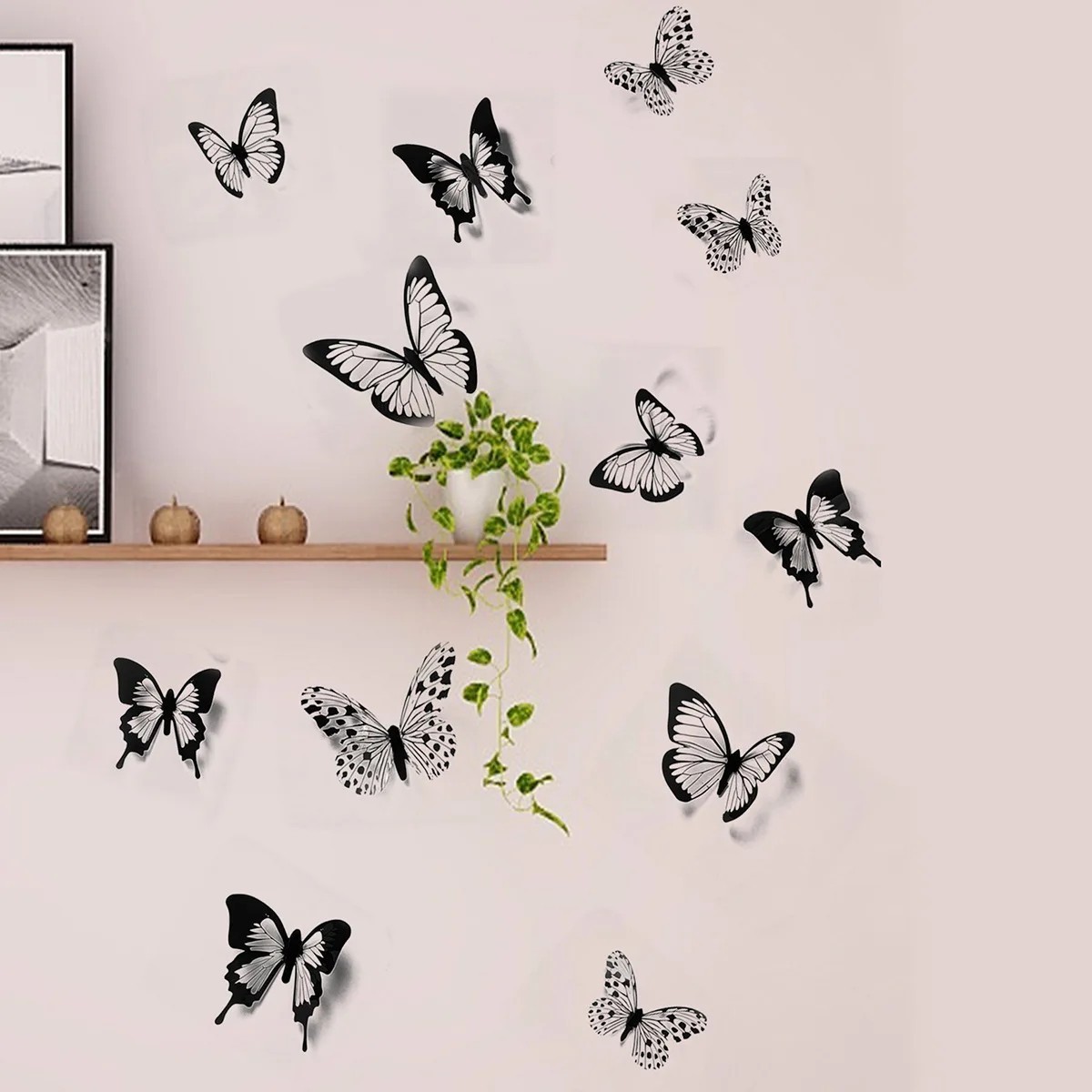 12/24pcs Butterfly Sticker 3D Wall Decoration for Living Room & Bedroom Stickers