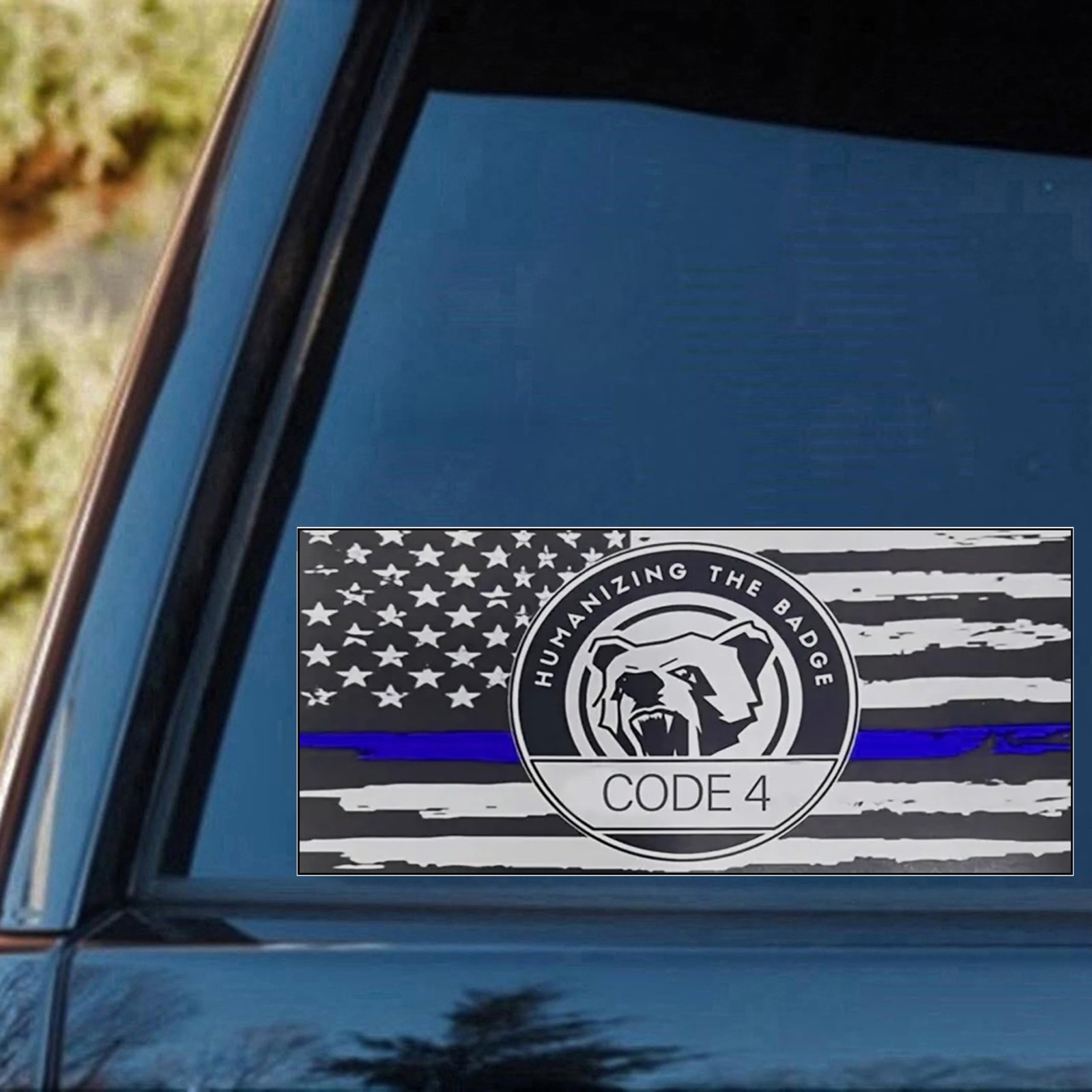 Thin Blue Line Flag Sticker, 5-Pack: 2 Large (6" x 3.5") & 3 Small (3" x 1.8"…