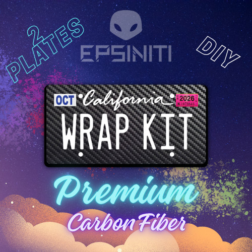 White Carbon Fiber Textured California Plate Wrap DIY Kit