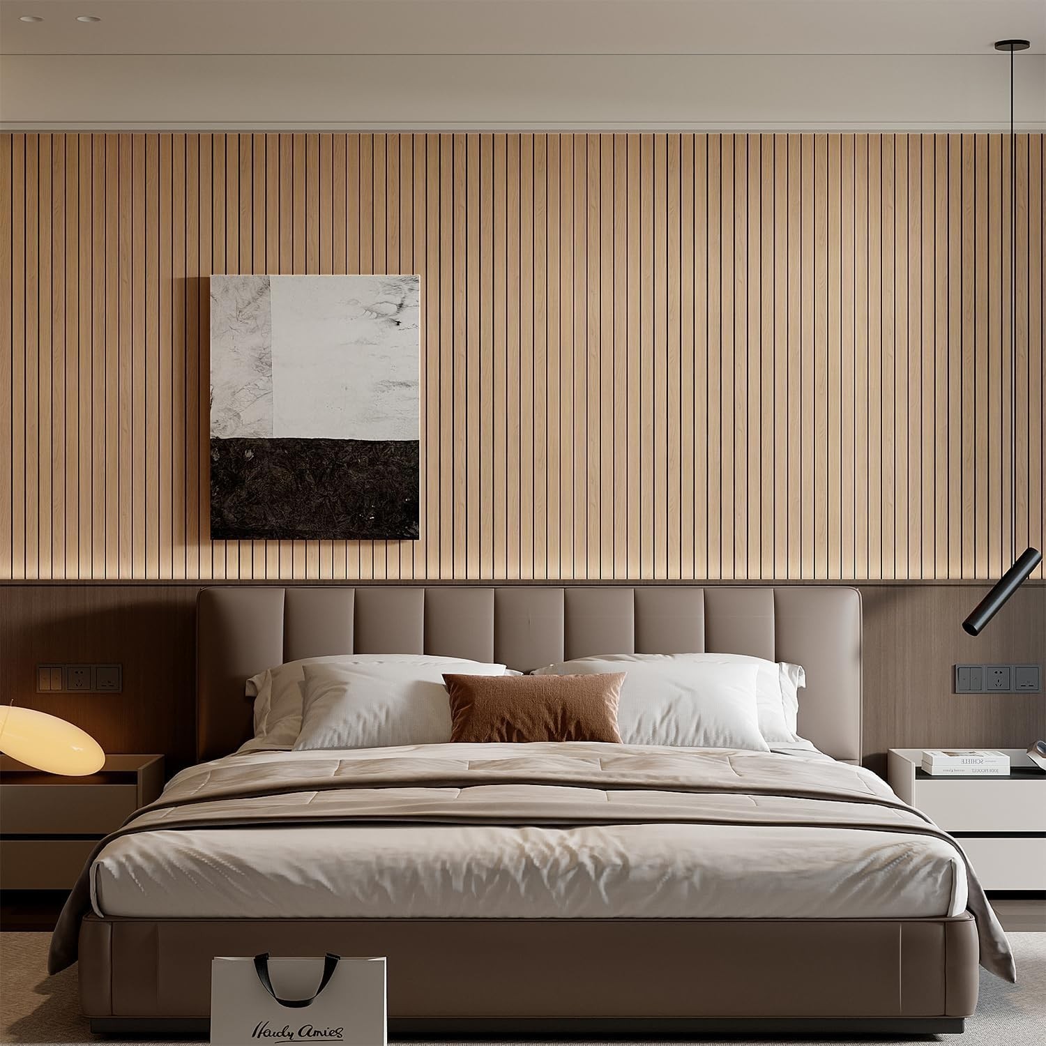 Self-Adhesive Faux Oak Wood Wall Panel – 3D Design for Style & Soundproofing