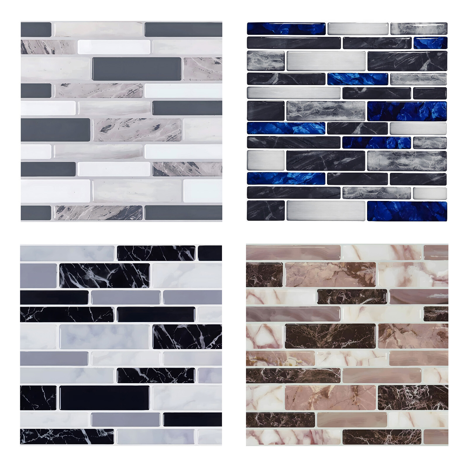 20/30x Self Adhensive Wall Panel Tile Waterproof Wall Sticker Kitchen Backsplash