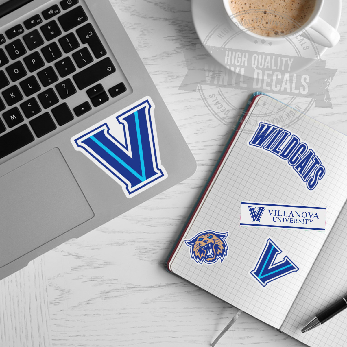 Villanova University NCAA Wildcats A4 High Quality Printed Vinyl Decal Sticker