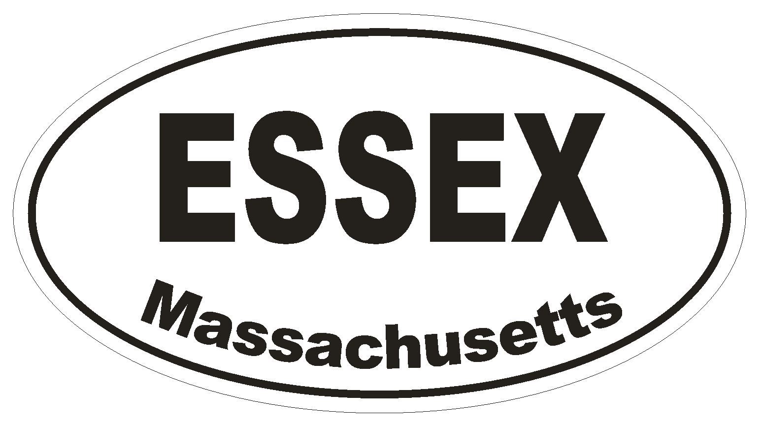 Essex Massachusetts Oval Bumper Sticker or Helmet Sticker D1436 Euro Oval