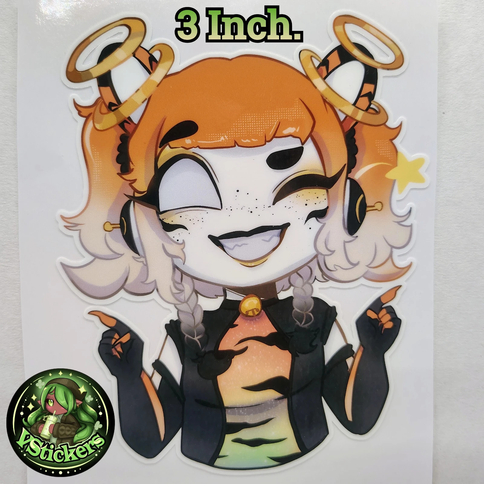 [OC][3 Inch.] Falaria Tipeach (Chibi Point & Wink) – Water-Resistant Sticker