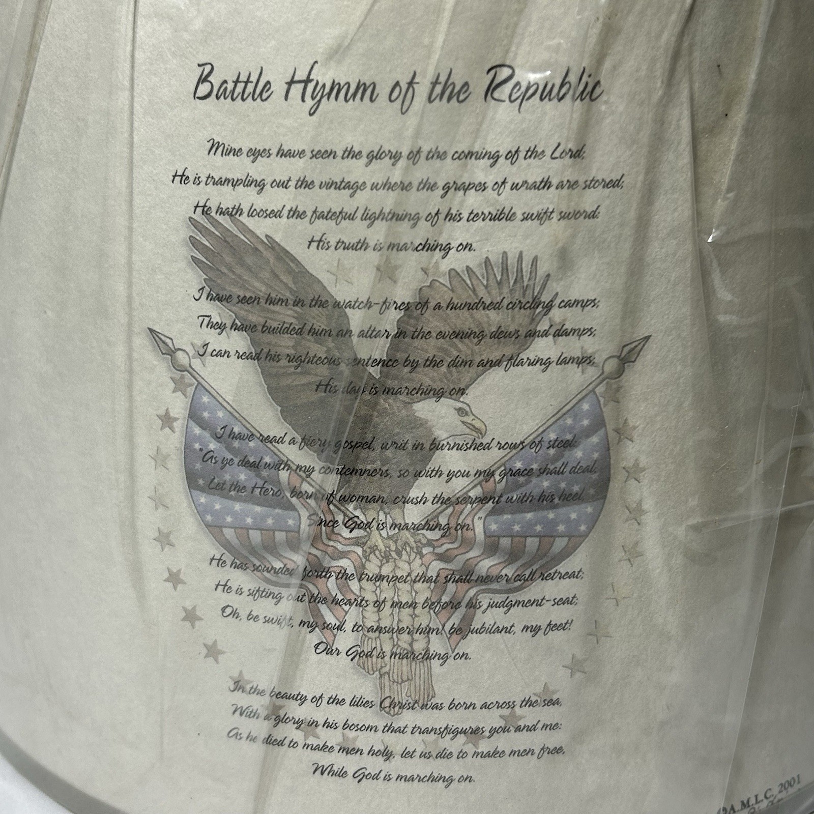Patriotic Bald Eagle Lamp Shade ALMC America USA Flag Battle Hymn of Republic
