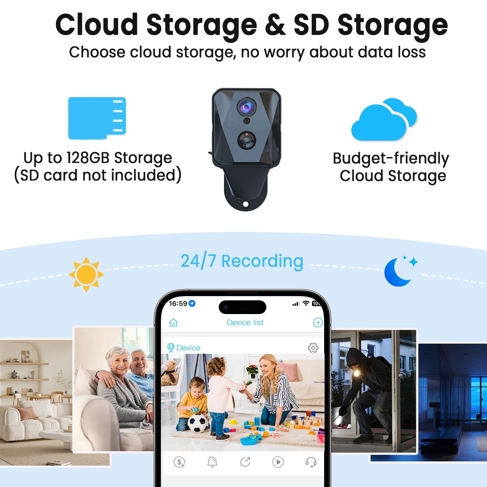 Indoor Camera, 4K Security Camera, Wireless Camera with 100-day Standby Time,…