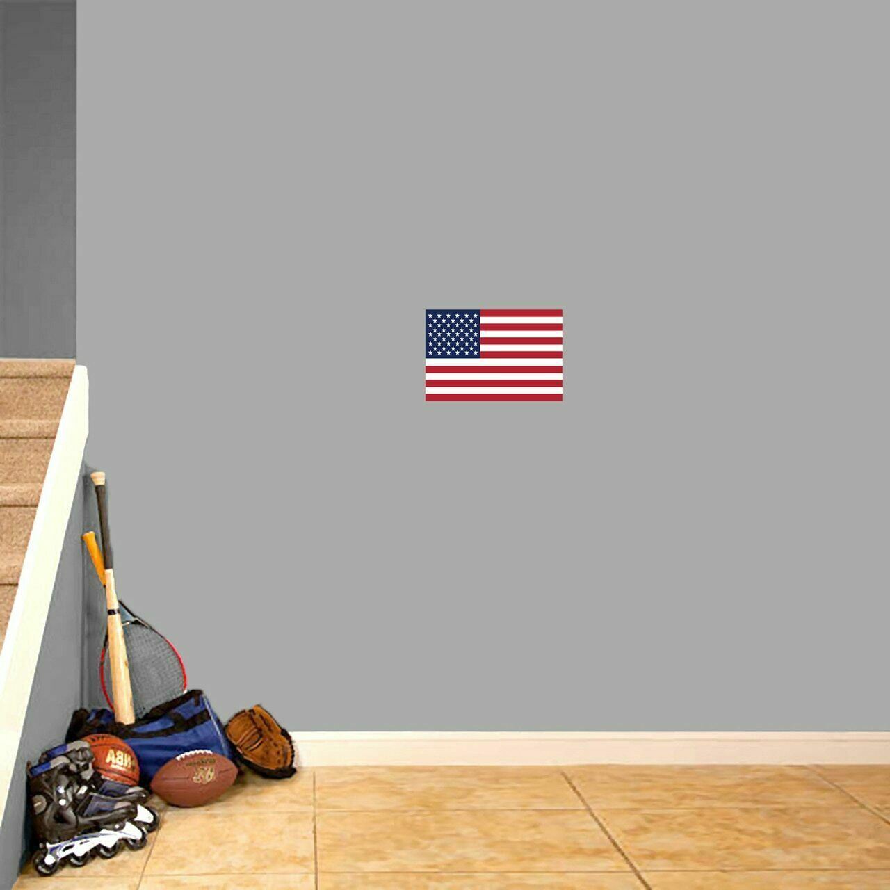American Flag Printed Wall Decal – Patriotic Military Stars and Stripes Flags