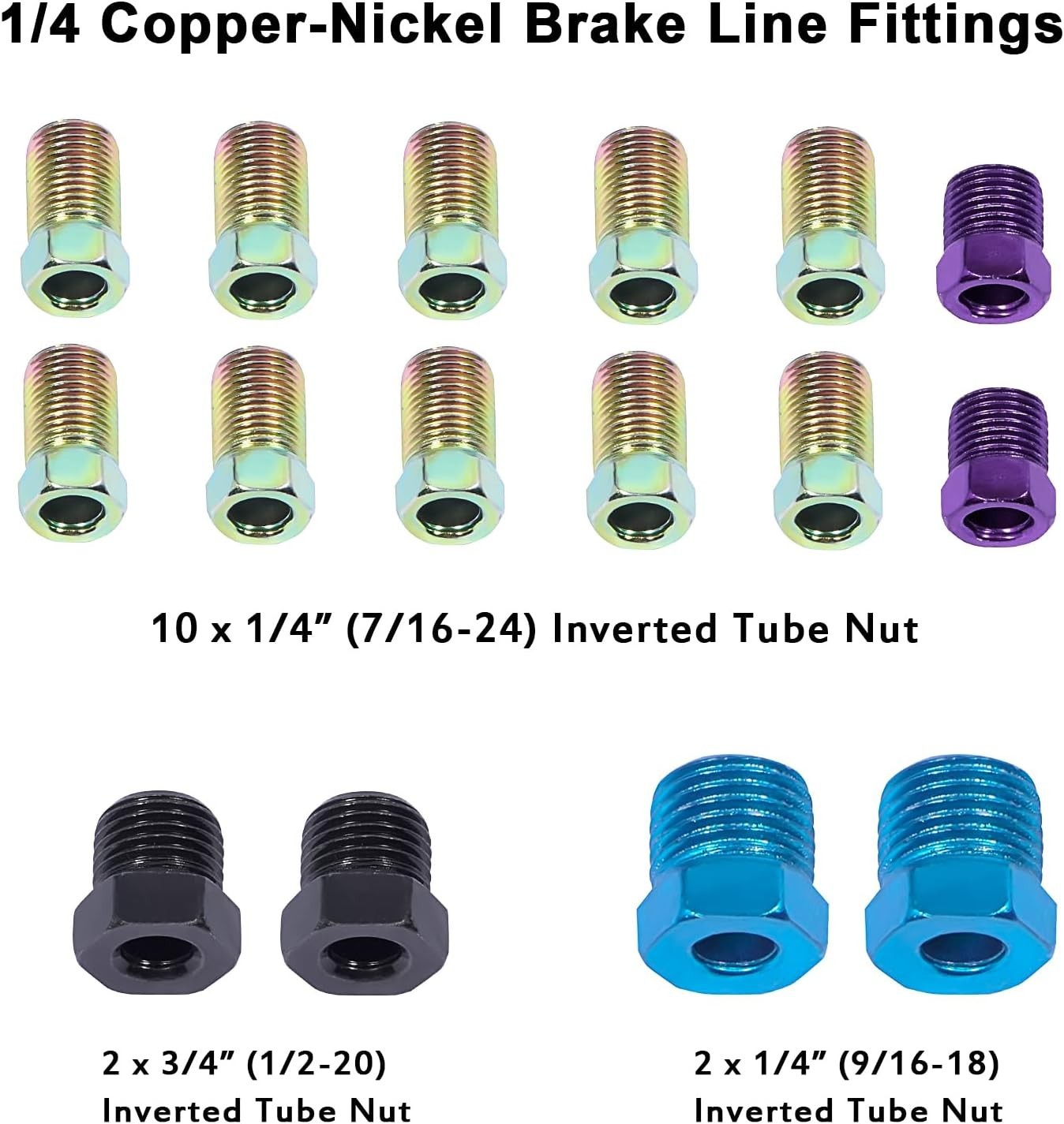 25 ft Copper-Nickel Brake Line Kit – 3/16 & 1/4 Tubing, Rust Proof, Easy Bend Fi