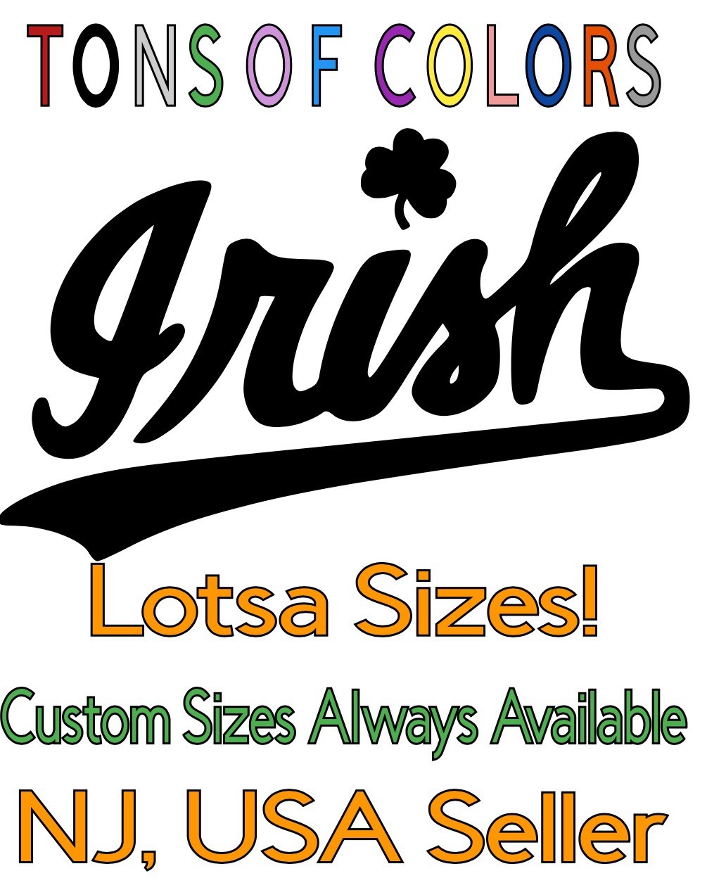 Notre Dame Script "Irish" Die Cut Vinyl Decal Play Like A Champion Golden Domer