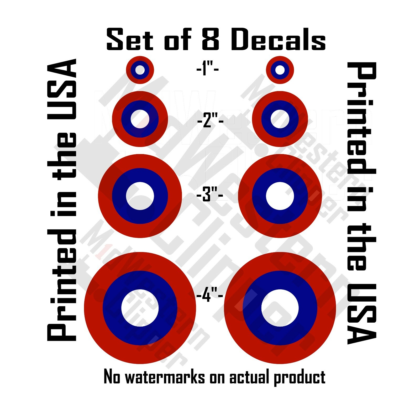 8 WW1 USA Roundel decal stickers 2×1" 2" 3" 4" included USAF ARMY