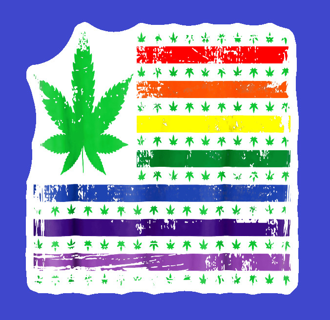 Rainbow Joint Flag UV Safe 420 Decal Sticker Weatherproof LGBTQ Pride Sticker