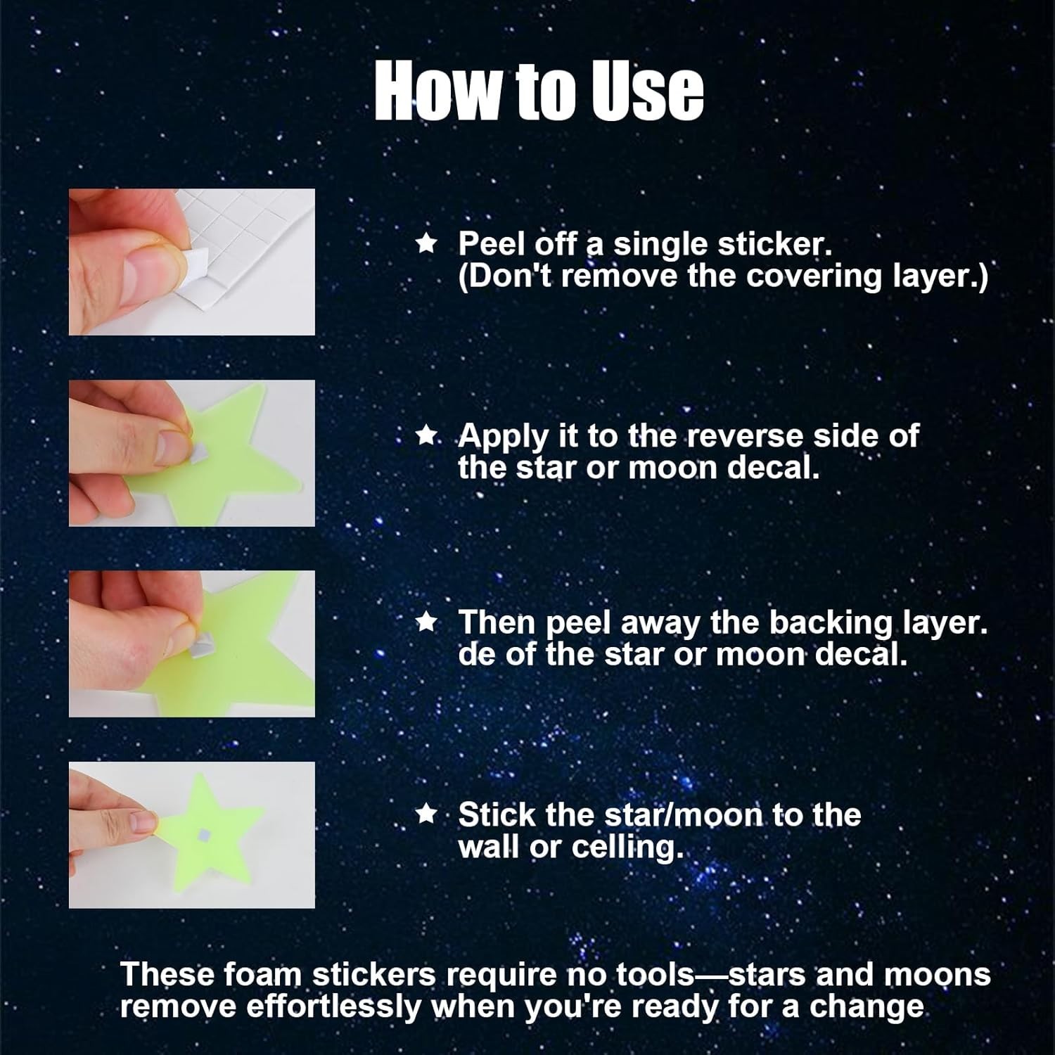222 Glow in The Dark Star Stickers – Magical Room Decor for Kids & Teens