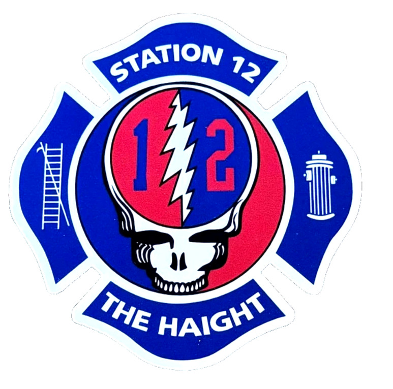 ⚡️ ⚡️GRATEFUL DEAD Haight-Ashbury Firehouse Sticker ⚡   ⚡️Measures 3" x 3"