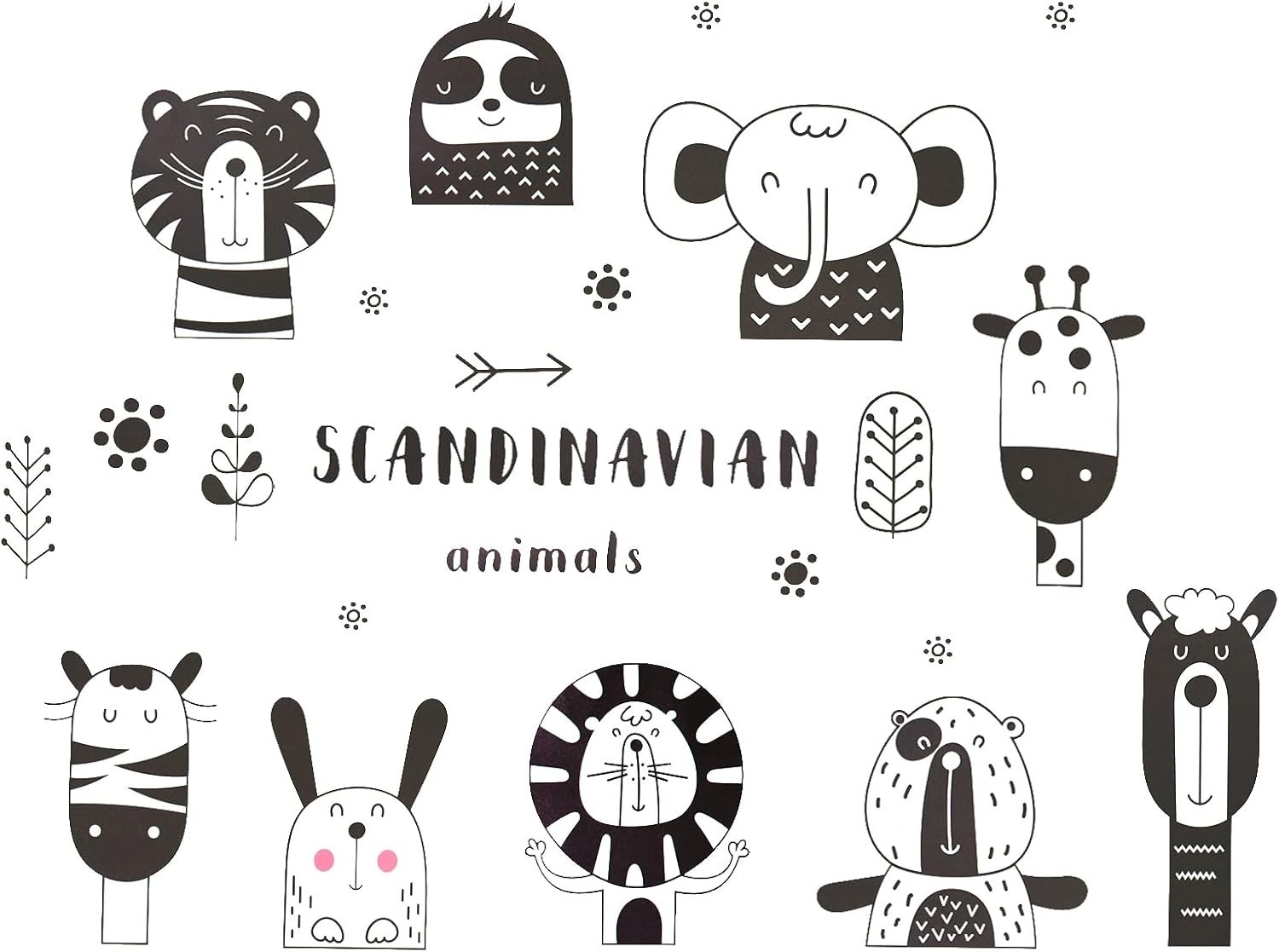 Wall Decal Jungle Animals Sticker Safari Jungle Wall Art Kids Room Decor