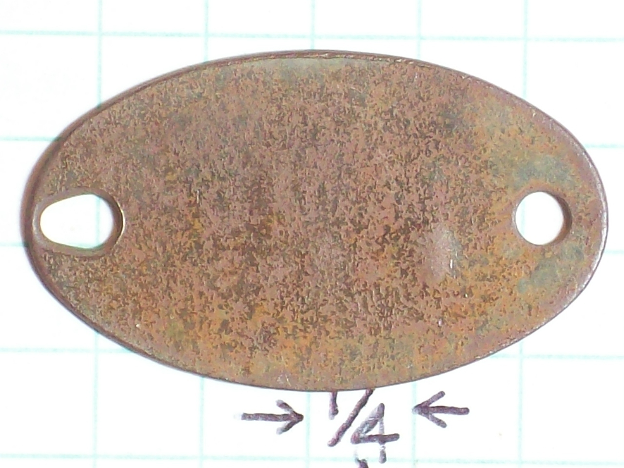 CANINE DOG TAG 1924 N.Y.S. DOG LICENSE 15023 METAL COPPER OVAL 1 3/8” x 13/16” C