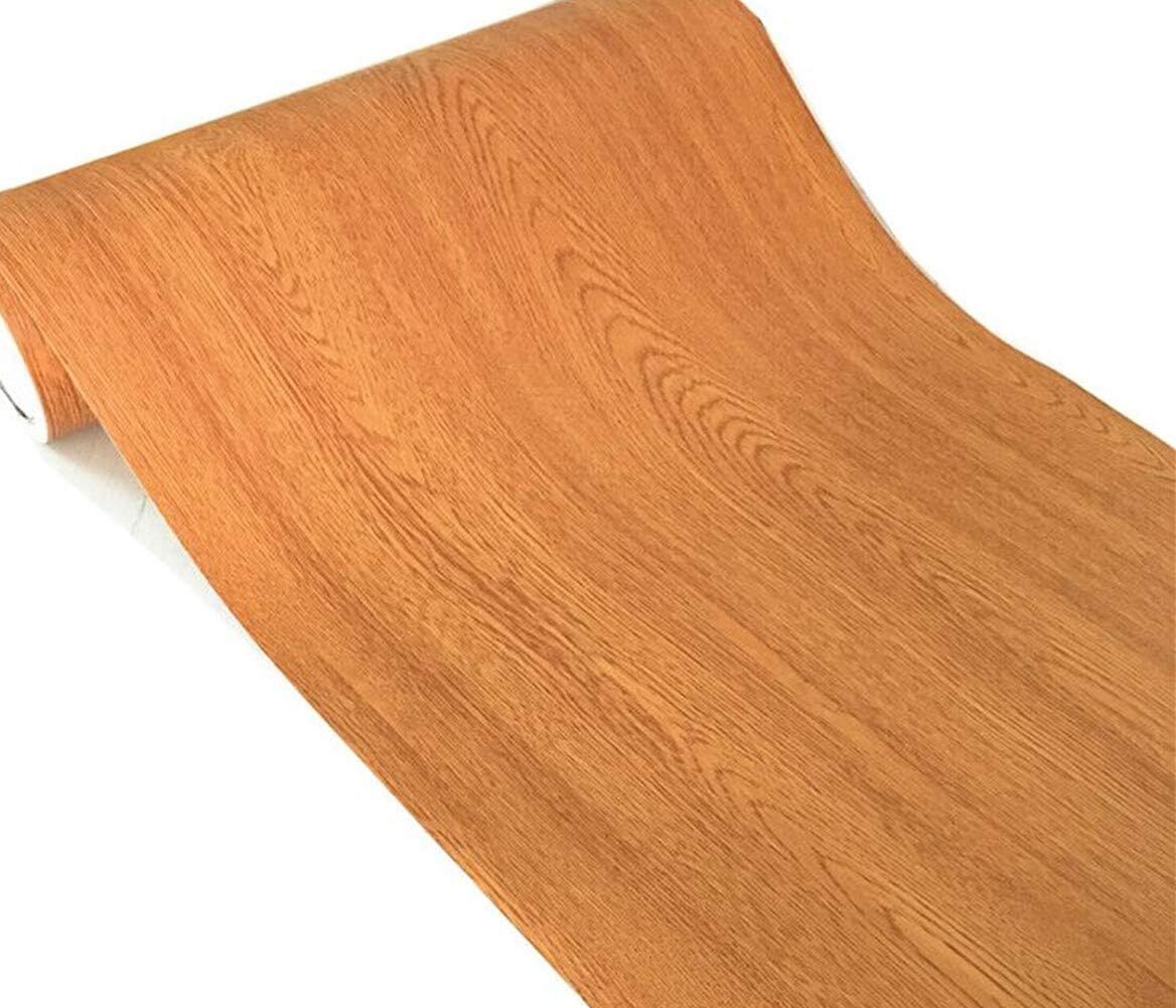 UPREDO Brown Wood Grain Adhesive Paper Wall Vinyl 15.8"W x 79"L,